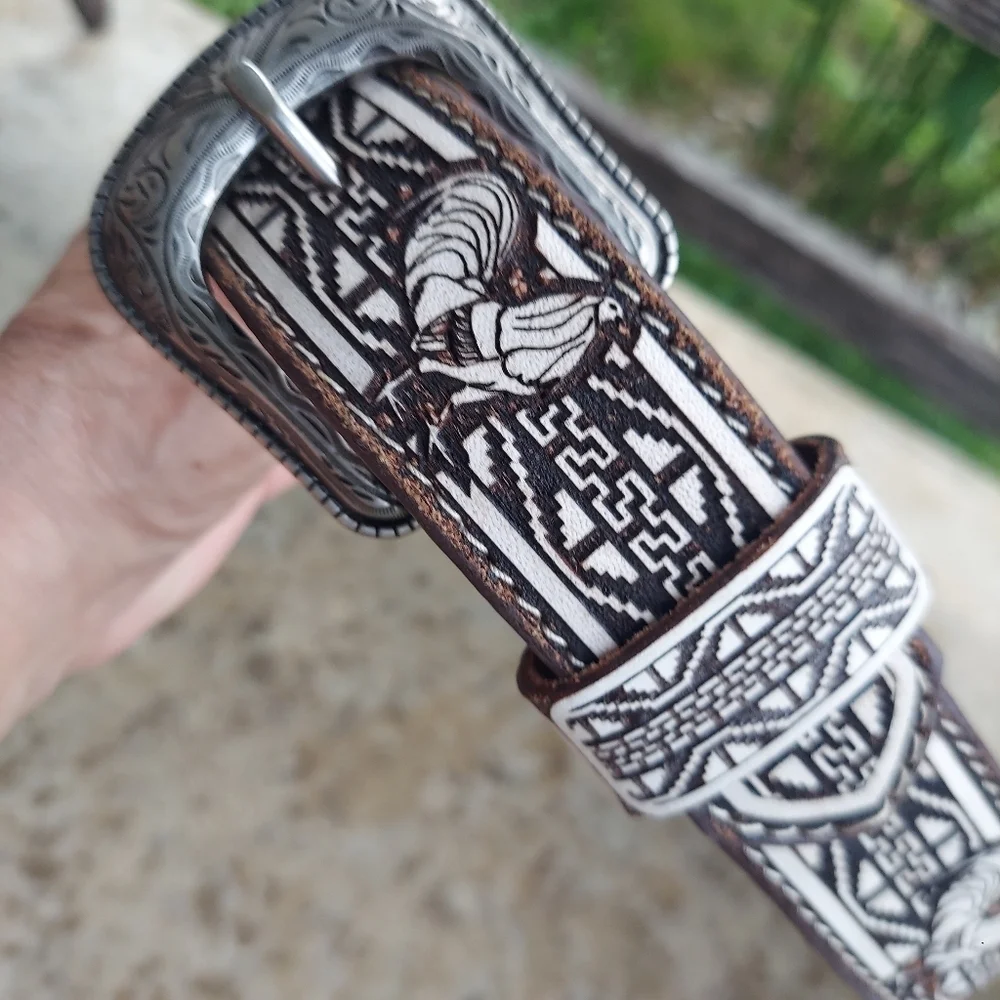 Genuine Leather Mexican Embroidered Western Belt